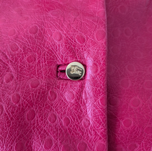 Burberrys Pink Ostrich Leather Vest Vintage 90s Y2K Size 8 - Picture 7 of 9